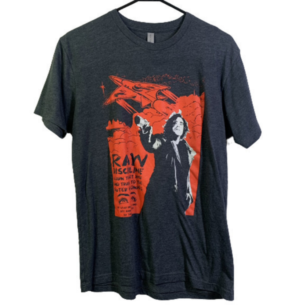 NEXT LEVEL APPAREL Black &‎ Red "Raw Discipline" Graphic T-Shirt